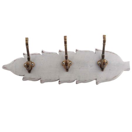 Grey Antique Small Wall Wooden Iron Hooks